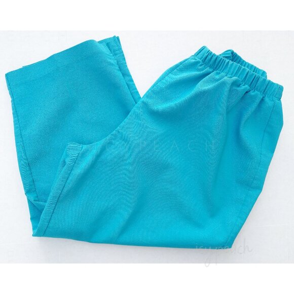 Units Capri Pants Sz Small Vintage 90s High Waist Pull On Coastal Grandma Resort - Picture 3 of 10